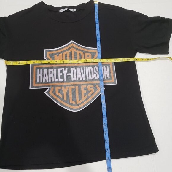 Harley Davidson Short Sleeves Women Black Top Size Small - Picture 7 of 8